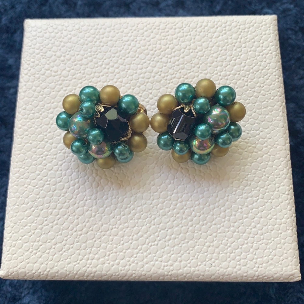 Vintage Clip-on Beaded Earrings